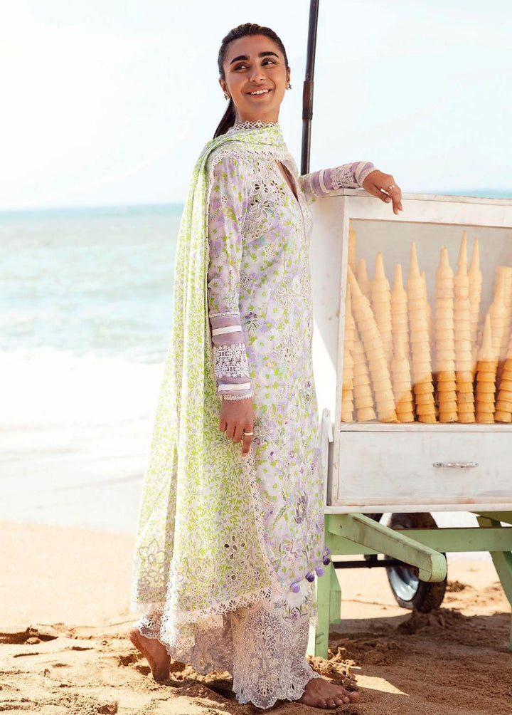 Zaha By Khadijah Shah Embroidered Lawn Suits Unstitched 3 Piece ZKS23L ZL23-03A - Spring / Summer Collection