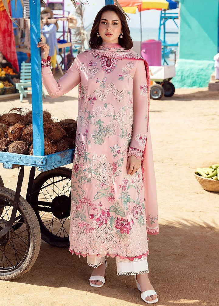 Zaha By Khadijah Shah Embroidered Lawn Suits Unstitched 3 Piece ZKS23L ZL23-04B - Spring / Summer Collection