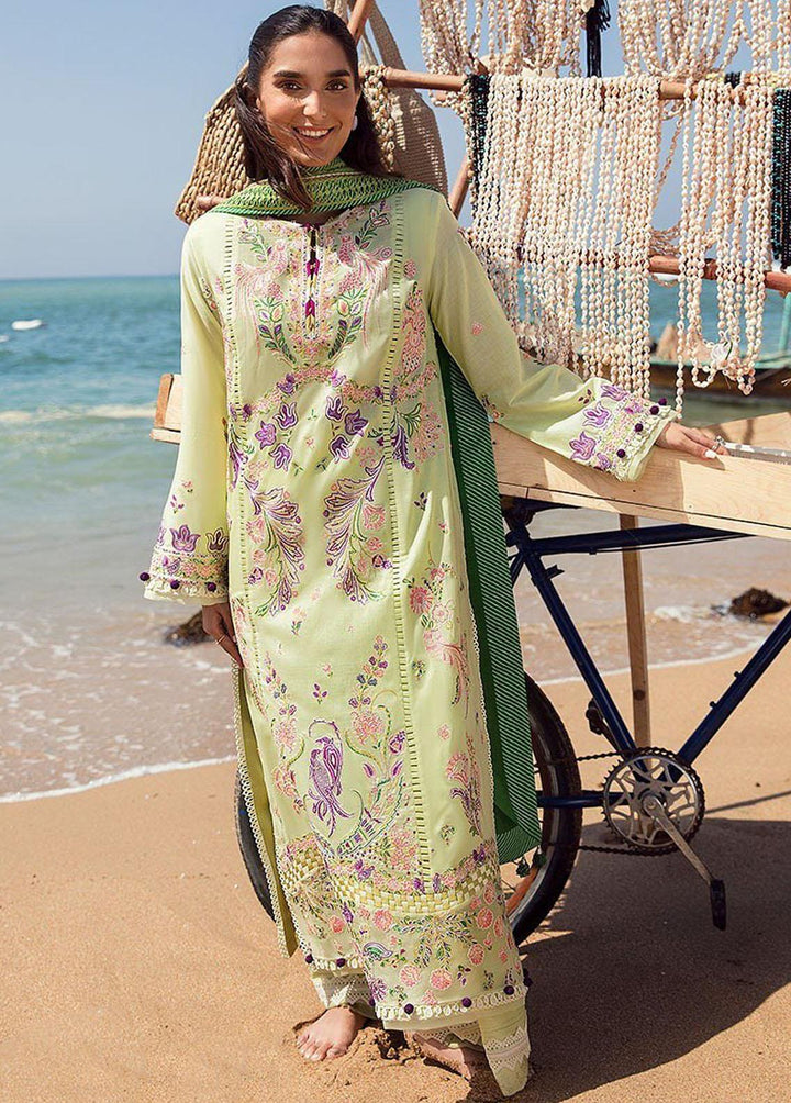 Zaha By Khadijah Shah Embroidered Lawn Suits Unstitched 3 Piece ZKS23L ZL23-05B - Spring / Summer Collection