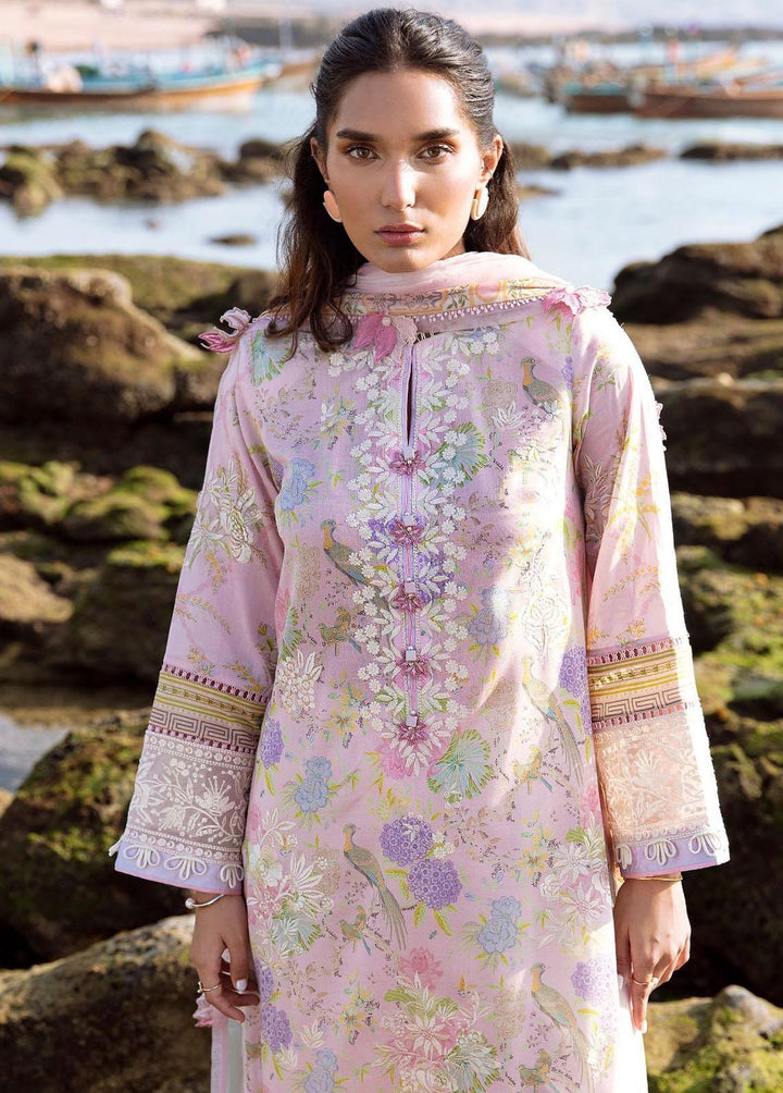 Zaha By Khadijah Shah Embroidered Lawn Suits Unstitched 3 Piece ZKS23L ZL23-06A - Spring / Summer Collection