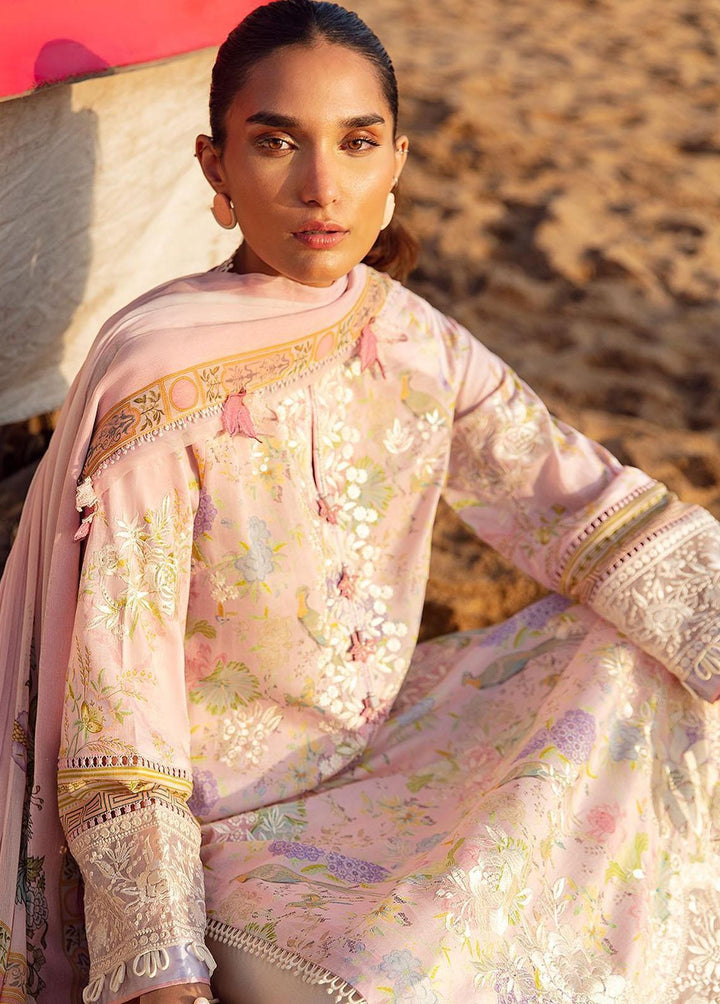 Zaha By Khadijah Shah Embroidered Lawn Suits Unstitched 3 Piece ZKS23L ZL23-06A - Spring / Summer Collection