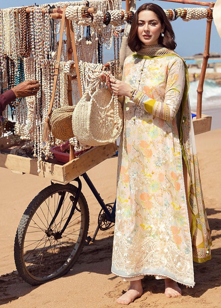 Zaha By Khadijah Shah Embroidered Lawn Suits Unstitched 3 Piece ZKS23L ZL23-06B - Spring / Summer Collection