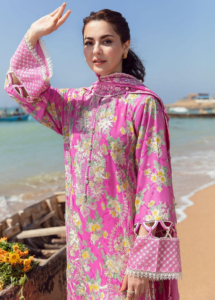 Zaha By Khadijah Shah Embroidered Lawn Suits Unstitched 3 Piece ZKS23L ZL23-08B - Spring / Summer Collection
