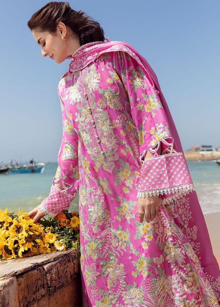 Zaha By Khadijah Shah Embroidered Lawn Suits Unstitched 3 Piece ZKS23L ZL23-08B - Spring / Summer Collection