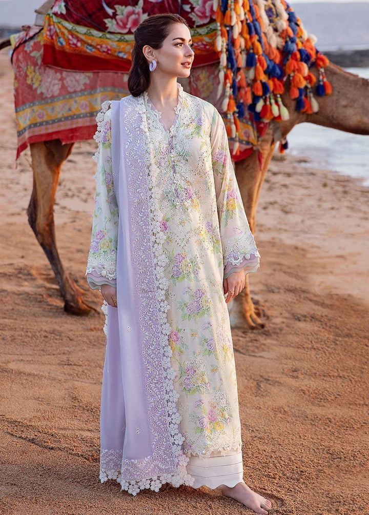 Zaha By Khadijah Shah Embroidered Lawn Suits Unstitched 3 Piece ZKS23L ZL23-09B - Spring / Summer Collection