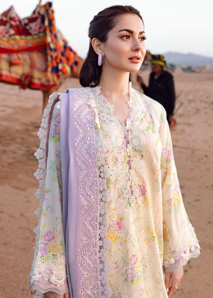 Zaha By Khadijah Shah Embroidered Lawn Suits Unstitched 3 Piece ZKS23L ZL23-09B - Spring / Summer Collection