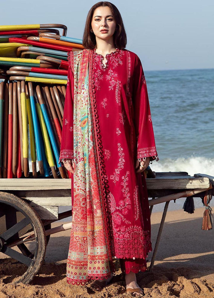 Zaha By Khadijah Shah Embroidered Lawn Suits Unstitched 3 Piece ZKS23L ZL23-10B - Spring / Summer Collection