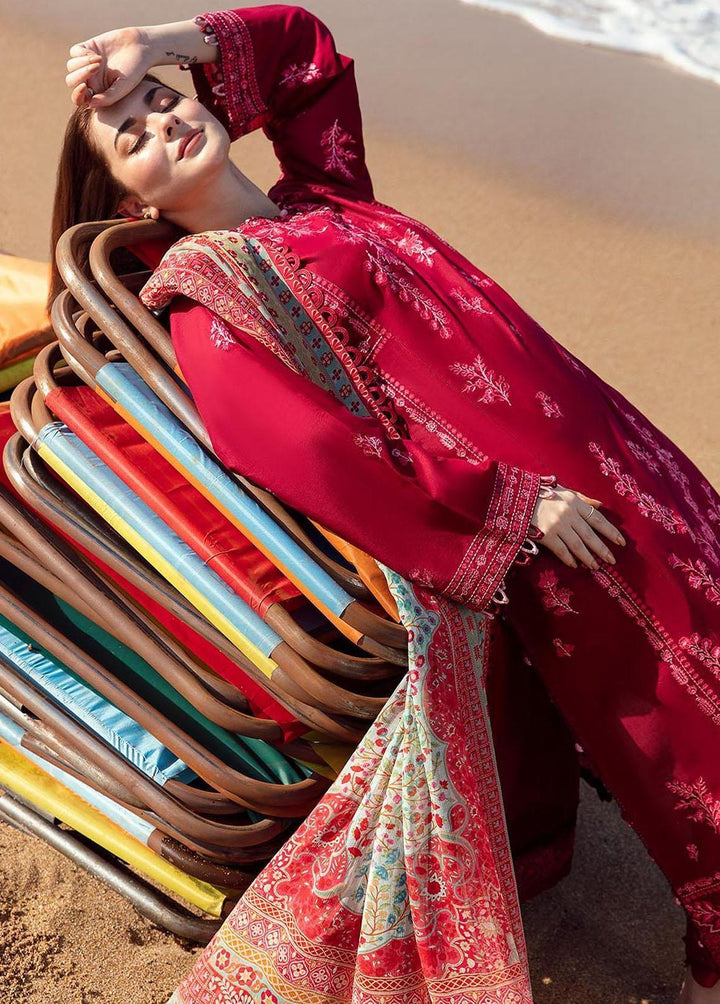 Zaha By Khadijah Shah Embroidered Lawn Suits Unstitched 3 Piece ZKS23L ZL23-10B - Spring / Summer Collection