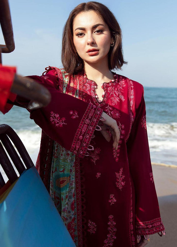 Zaha By Khadijah Shah Embroidered Lawn Suits Unstitched 3 Piece ZKS23L ZL23-10B - Spring / Summer Collection