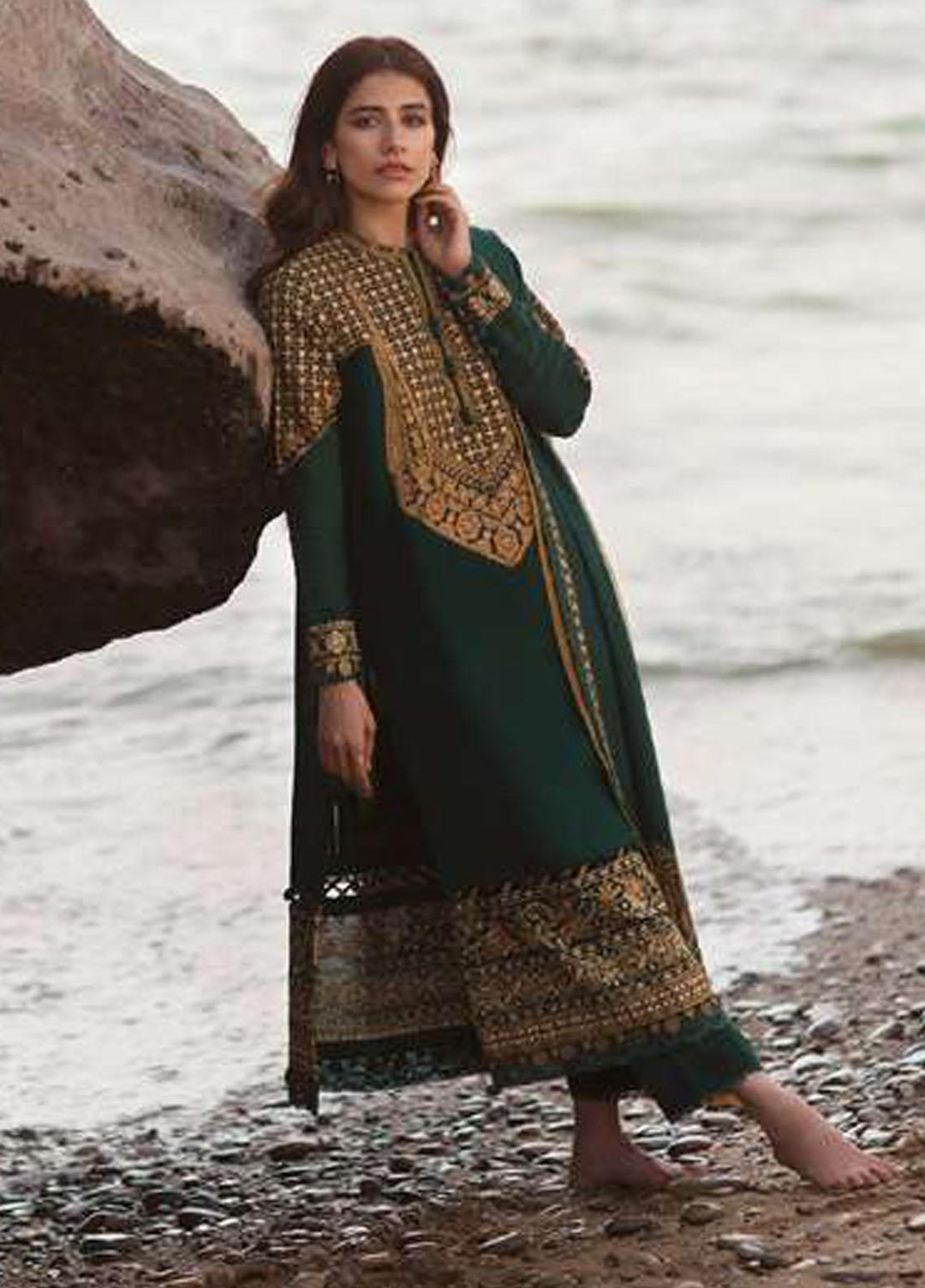 Sahel By Zaha Embroidered Khaddar Suits Unstitched 3 Piece ZKS21S ZW2-21-05 ZARGUL - Winter Collection