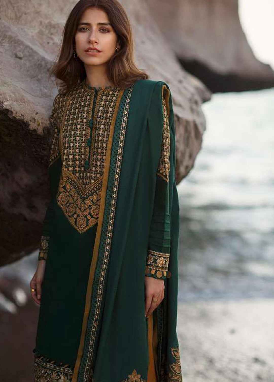 Sahel By Zaha Embroidered Khaddar Suits Unstitched 3 Piece ZKS21S ZW2-21-05 ZARGUL - Winter Collection