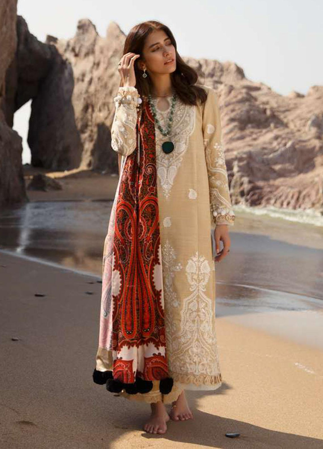 Sahel By Zaha Embroidered Khaddar Suits Unstitched 3 Piece ZKS21S ZW2-21-09 SAHANE - Winter Collection