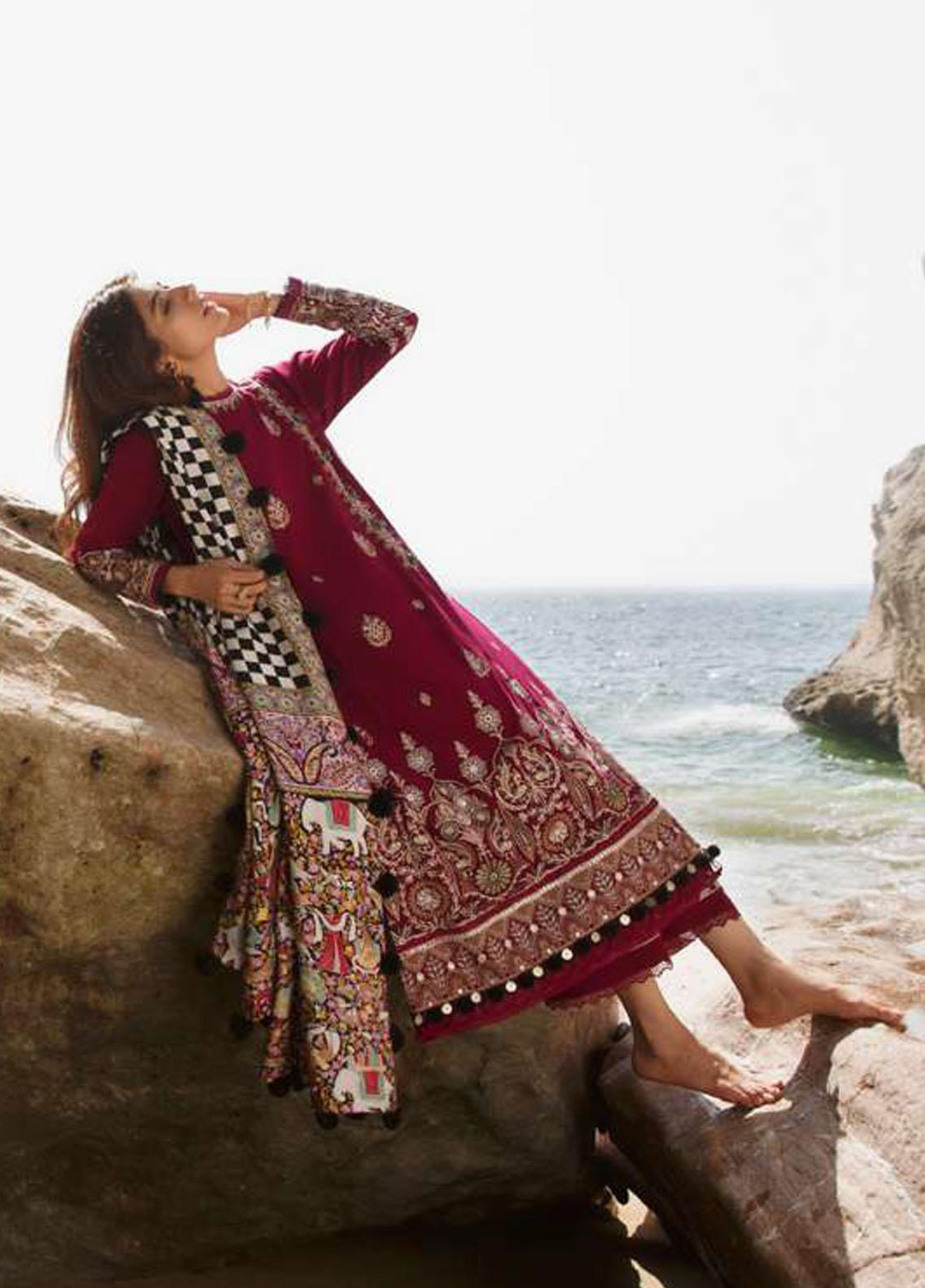 Sahel By Zaha Embroidered Khaddar Suits Unstitched 3 Piece ZKS21S ZW2-21-11 ANAYEL - Winter Collection