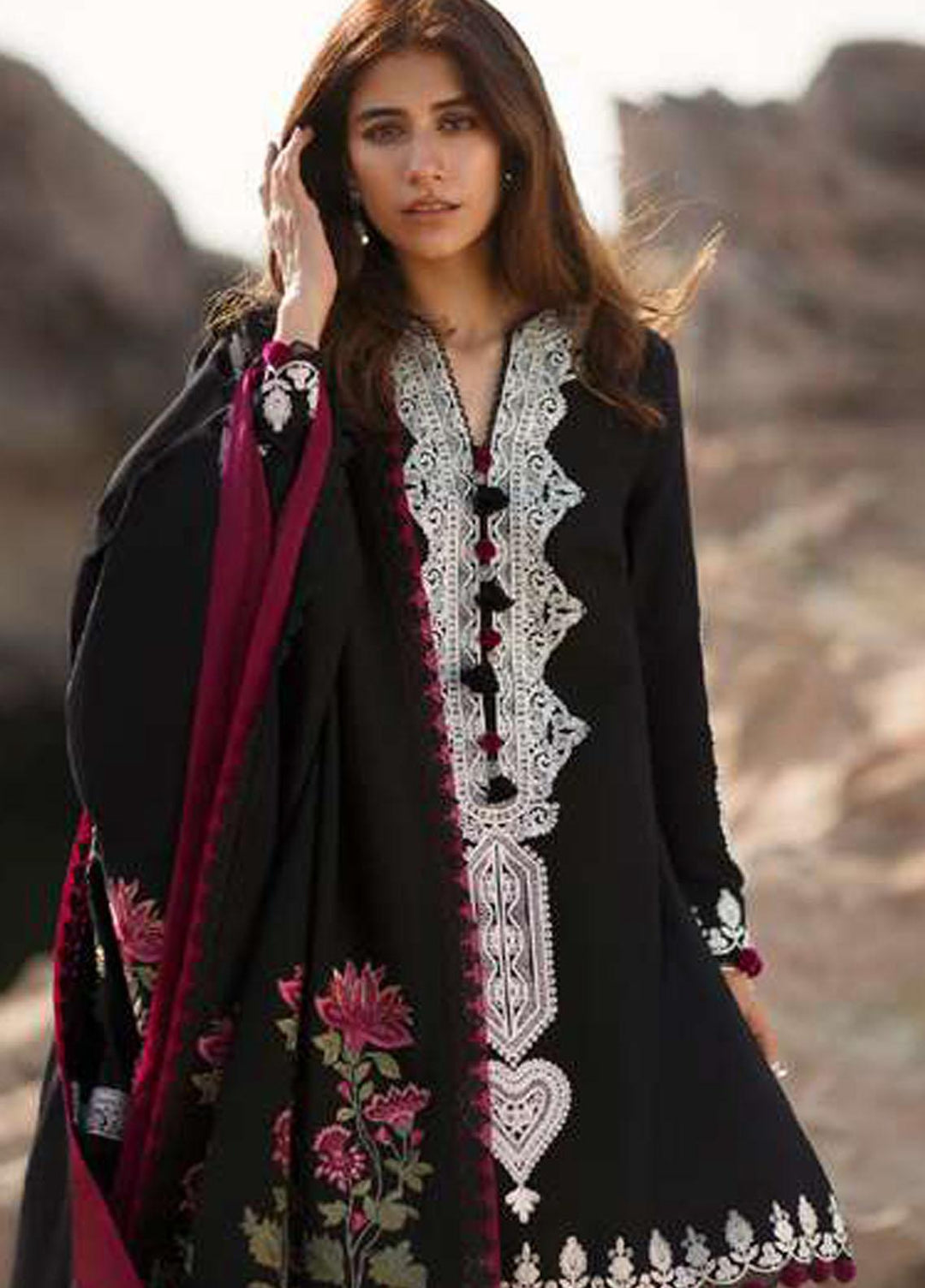 Sahel By Zaha Embroidered Khaddar Suits Unstitched 3 Piece ZKS21S ZW2-21-15 DOUNIA - Winter Collection