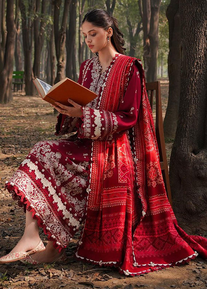 Zaha Embroidered Karandi Suits Unstitched 3 Piece ZKS23W-2 ZW2-23-02 Alalah - Winter Collection