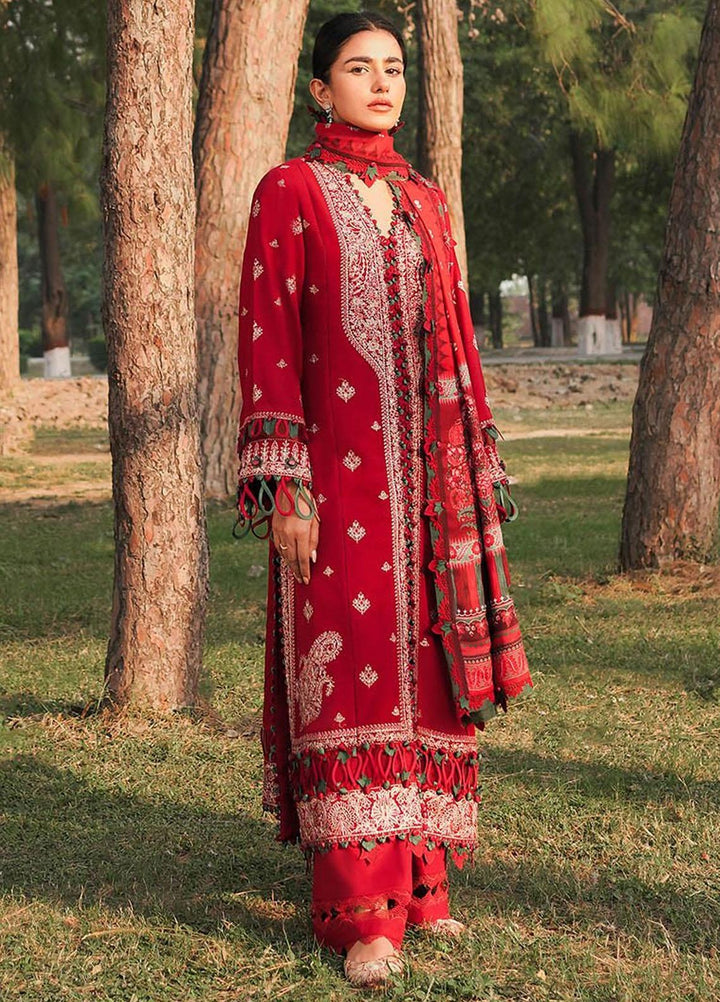 Zaha Embroidered Khaddar Suits Unstitched 3 Piece ZKS23W-2 ZW2-23-05 Lina - Winter Collection