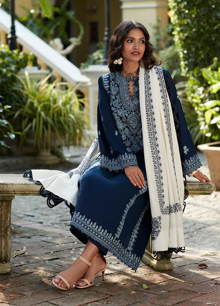 Zaha By Khadijah Shah Embroidered Khaddar Suits Unstitched 3 Piece ZKS22W ZW-22-01 ELMAS - Winter Collection