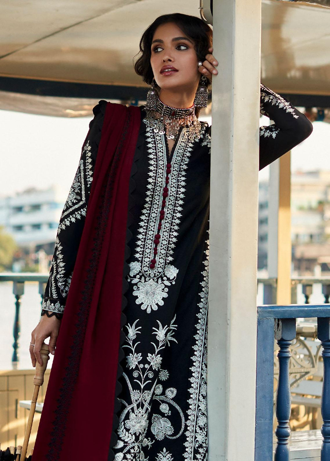 Zaha By Khadijah Shah Embroidered Khaddar Suits Unstitched 3 Piece ZKS22W ZW-22-09 CEYDA - Winter Collection