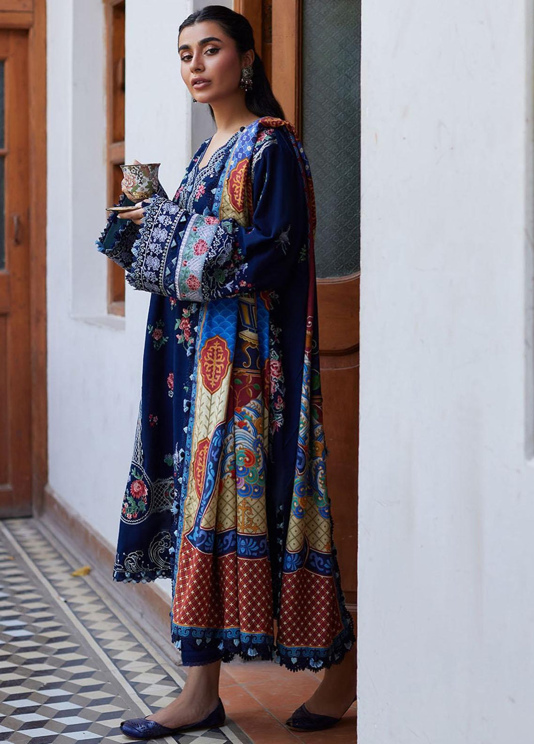 Zaha By Khadijah Shah Embroidered  Suits Unstitched 3 Piece ZKS23W ZW23-01 LINA - Winter Collection