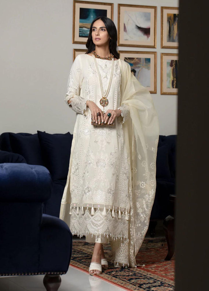 Zahara By Muraad Embroidered Raw Silk Suits Unstitched 3 Piece MU22Z D-004 Jasmine - Luxury Collection