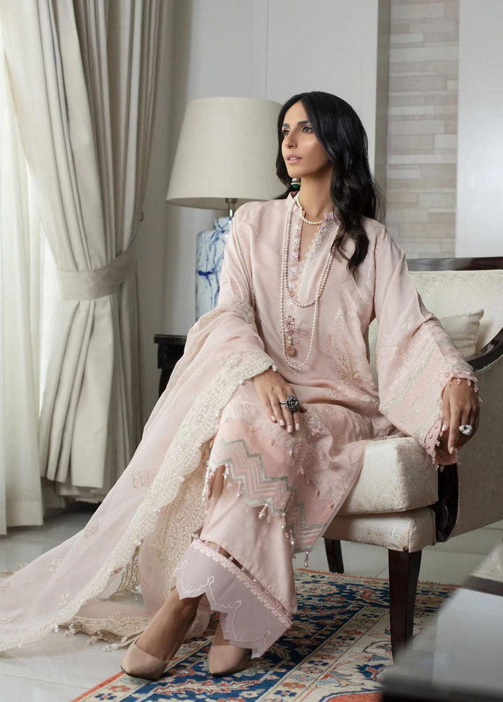 Zahara By Muraad Embroidered Raw Silk Suits Unstitched 3 Piece MU22Z D-005 Peony - Luxury Collection