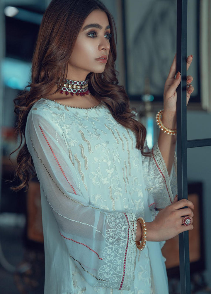 Fascino Embroidered Chiffon Suits Unstitched 3 Piece FN21Z Blanche - Luxury Collection