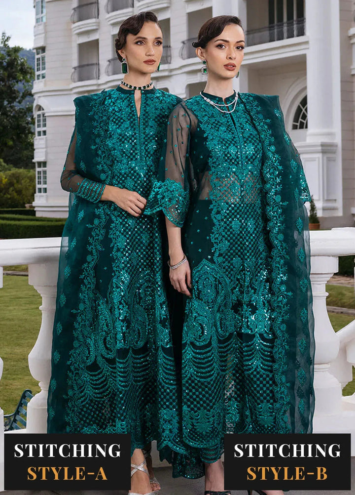 Zainab Chottani Embroidered Organza Suits Unstitched 3 Piece ZC24WF D-01 Zeina - Wedding Collection