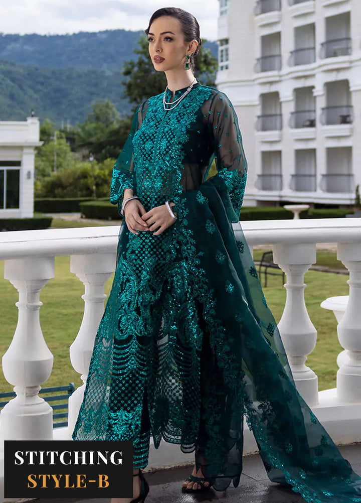 Zainab Chottani Embroidered Organza Suits Unstitched 3 Piece ZC24WF D-01 Zeina - Wedding Collection