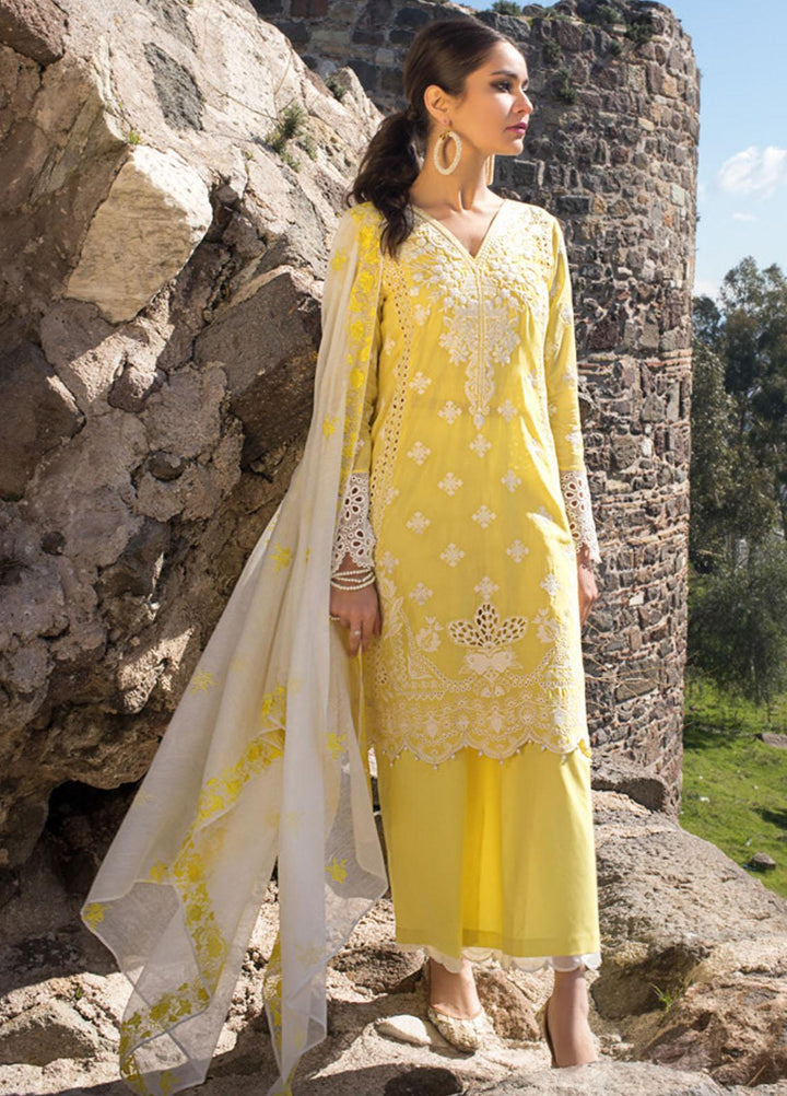 Zainab Chottani Embroidered Chikankari Suits Unstitched 3 Piece ZC21CK 3A Meltem - Luxury Collection