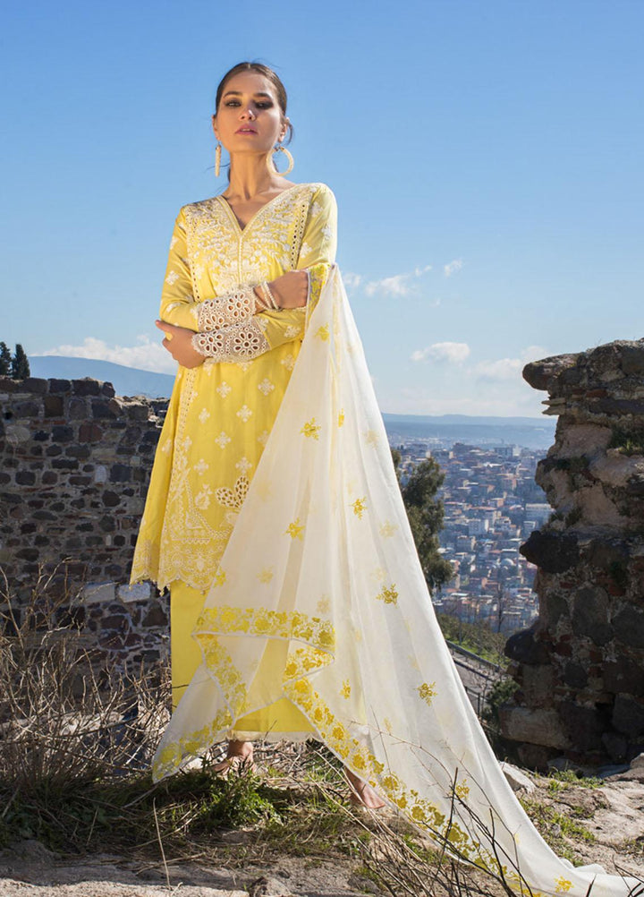 Zainab Chottani Embroidered Chikankari Suits Unstitched 3 Piece ZC21CK 3A Meltem - Luxury Collection