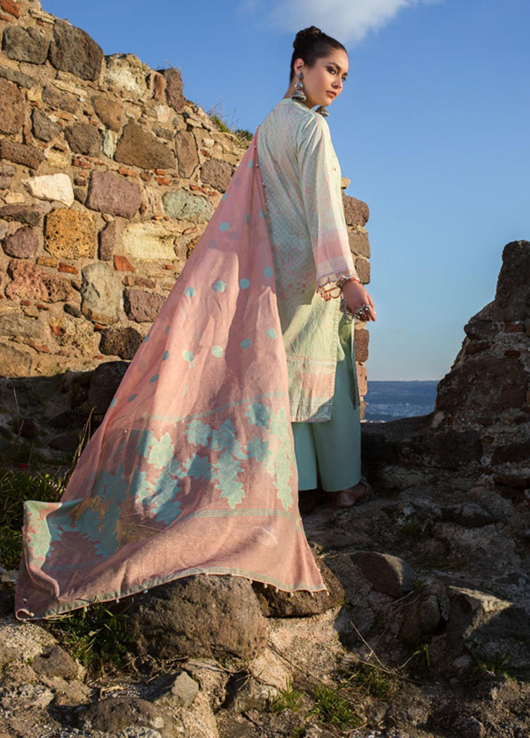 Zainab Chottani Embroidered Chikankari Suits Unstitched 3 Piece ZC21CK 6A Nermin - Luxury Collection