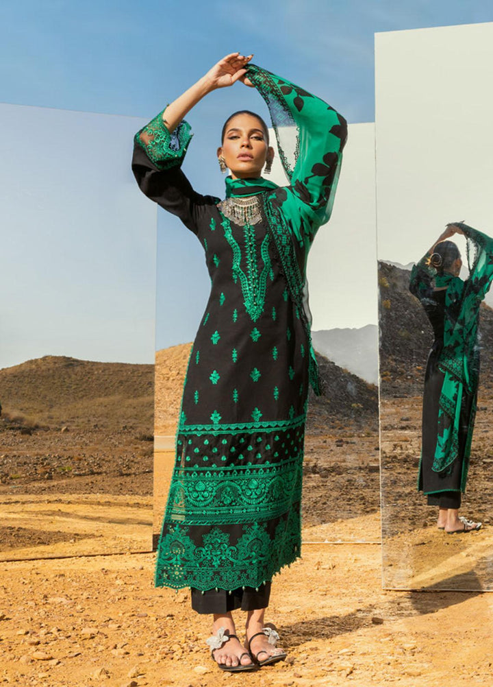 Zainab Chottani Embroidered Lawn Suits Unstitched 3 Piece MAHAL ZC23CHN 07-B - Luxury Lawn Collection