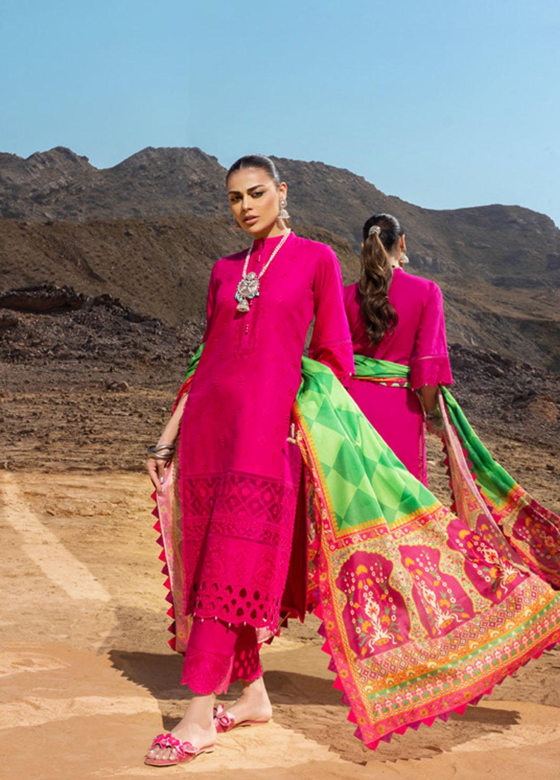Zainab Chottani Embroidered Lawn Suits Unstitched 3 Piece AFSANA ZC23CHN 08-B - Luxury Lawn Collection