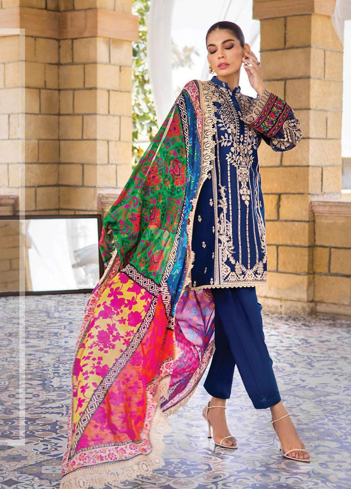 Zainab Chottani Embroidered Lawn Suits Unstitched 3 Piece ZC23L 5B - Luxury Collection