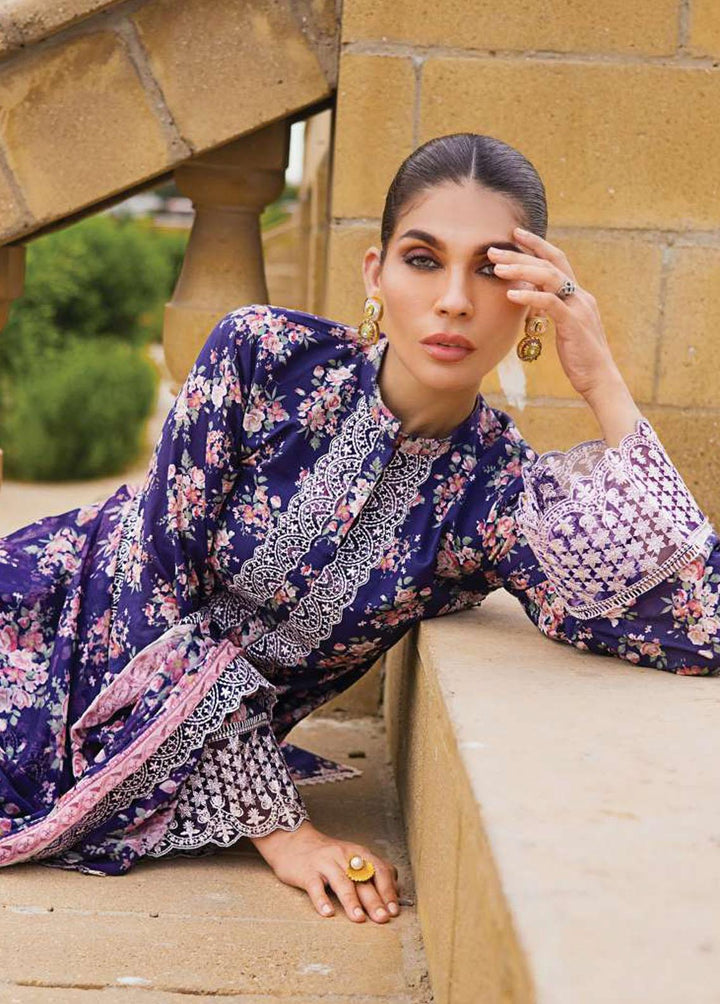 Zainab Chottani Embroidered Lawn Suits Unstitched 3 Piece ZC23L 6B - Luxury Collection