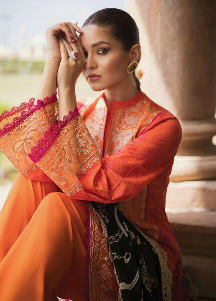 Zainab Chottani Embroidered Lawn Suits Unstitched 3 Piece ZC23L 7B - Luxury Collection
