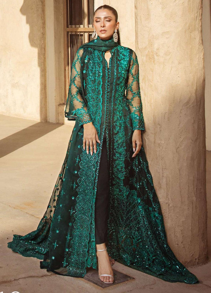 Zainab Chottani Embroidered Organza Suits Unstitched 4 Piece ZC23WF D-10 Zel Meerah - Wedding Collection