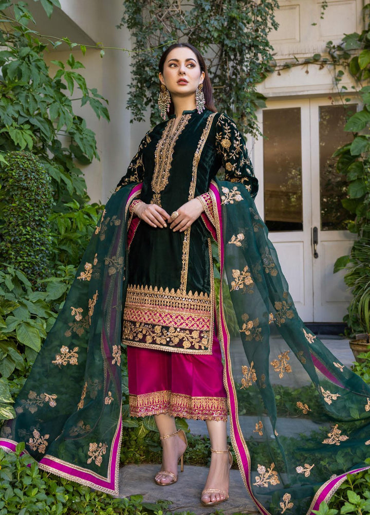 Zainab Chottani Embroidered Velvet Suits Unstitched 3 Piece ZC22V 02 Pareeshay - Luxury Collection