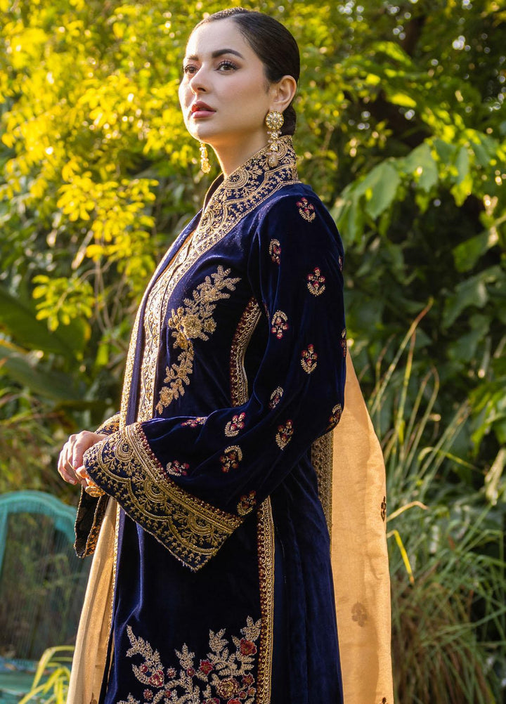 Zainab Chottani Embroidered Velvet Suits Unstitched 3 Piece ZC22V 03 Aashna - Luxury Collection