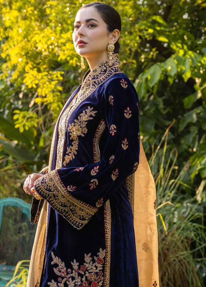 Zainab Chottani Embroidered Velvet Suits Unstitched 3 Piece ZC22V 03 Aashna - Luxury Collection