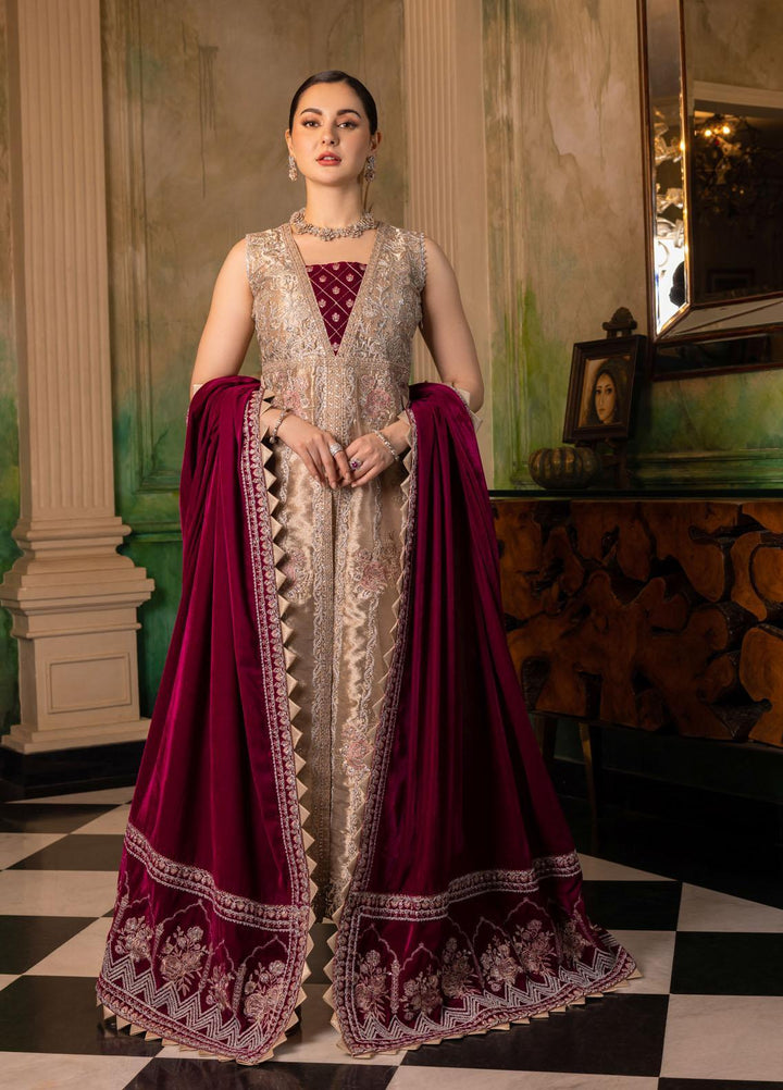 Zainab Chottani Embroidered Velvet Suits Unstitched 3 Piece ZC22V 05 Revayat - Luxury Collection