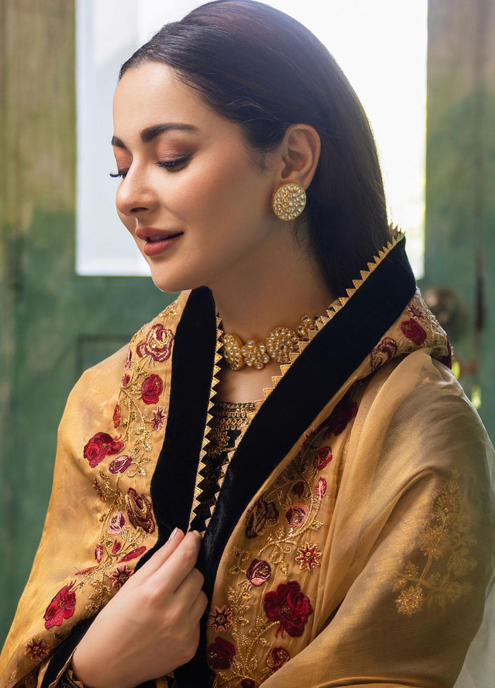 Zainab Chottani Embroidered Velvet Suits Unstitched 3 Piece ZC22V 06 Vasl - Luxury Collection
