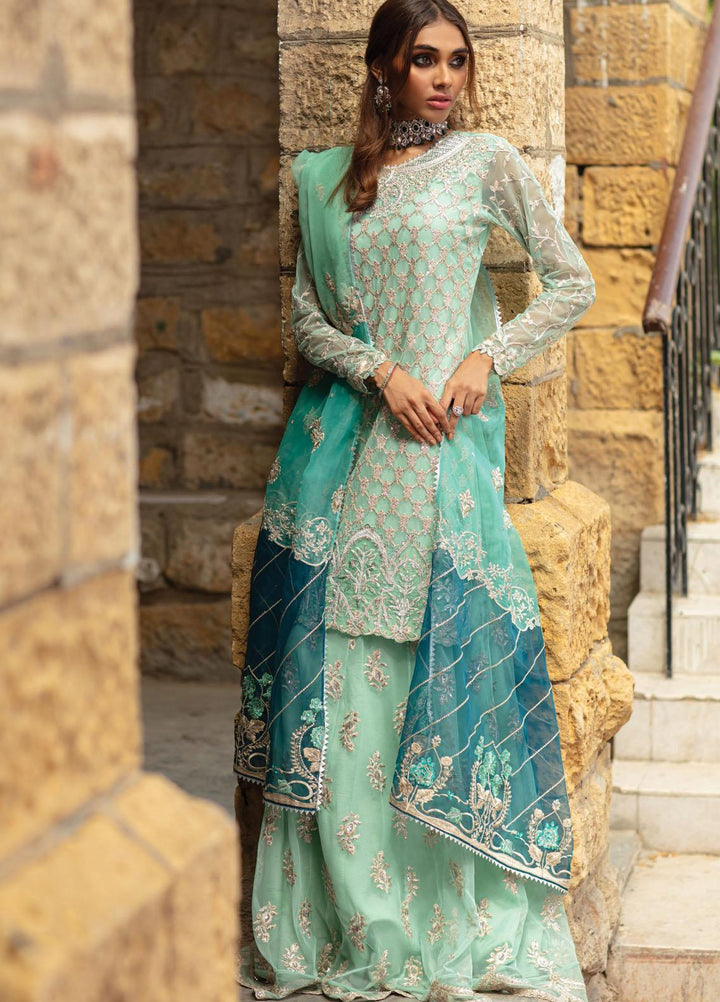 Zainab Chottani Embroidered Net Suits Unstitched 3 Piece ZC21WF Azrah 03 - Wedding Collection