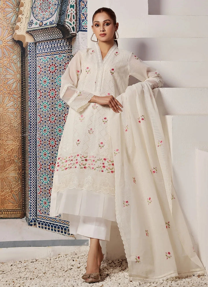Zainab Hasan Pret Embriodered cotton net 3 Piece Daisy ZHS-39