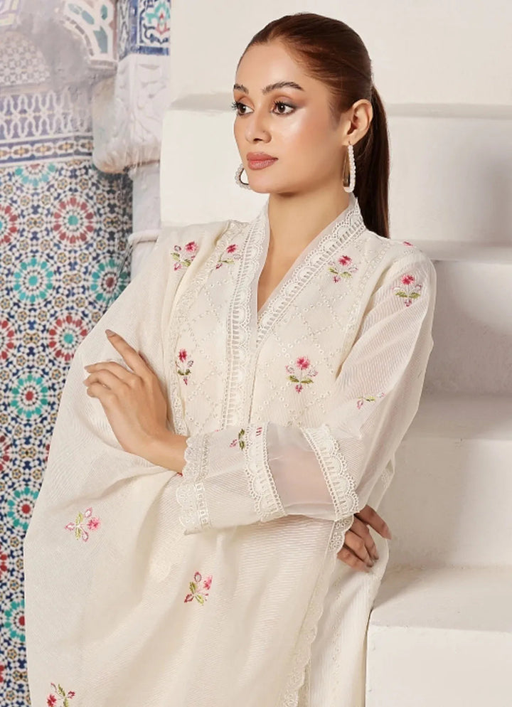 Zainab Hasan Pret Embriodered cotton net 3 Piece Daisy ZHS-39