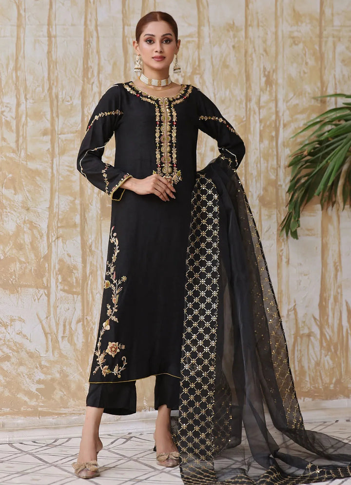 Zainab Hasan Pret Embriodered Korean Raw Silk 3 Piece Nightingale ZHF-130