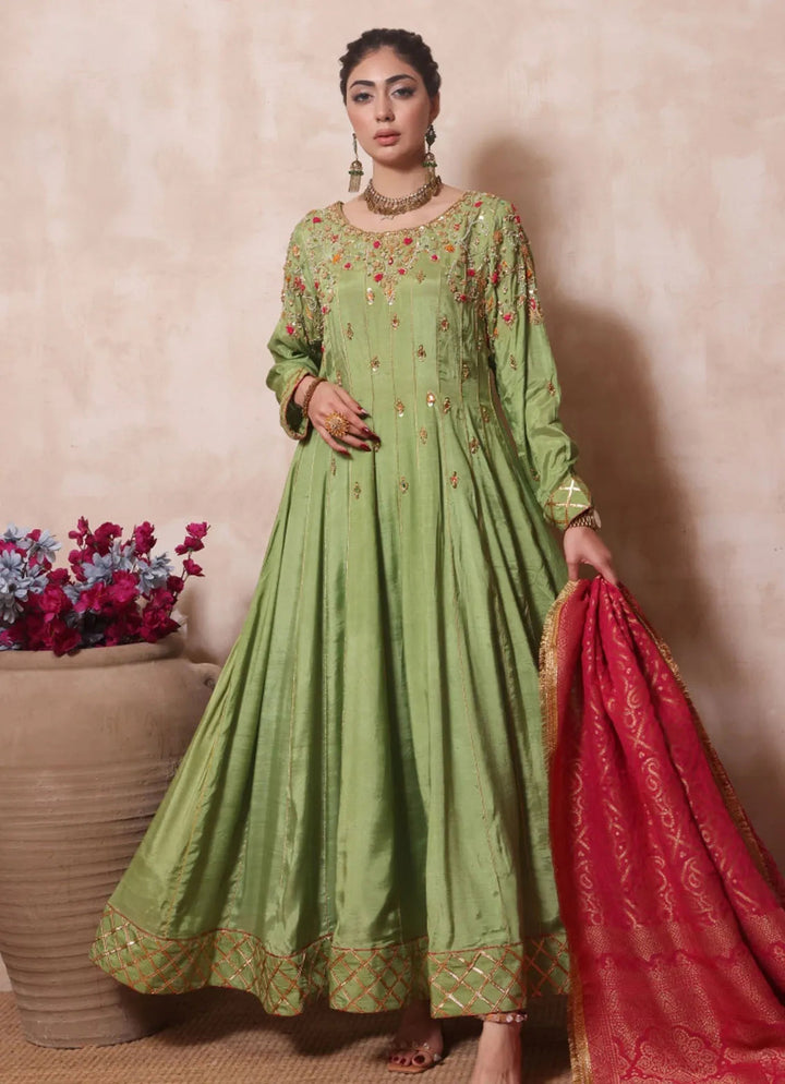 Zainab Hasan Pret Embriodered Raw Silk 3 Piece Heena ZHF-72-D