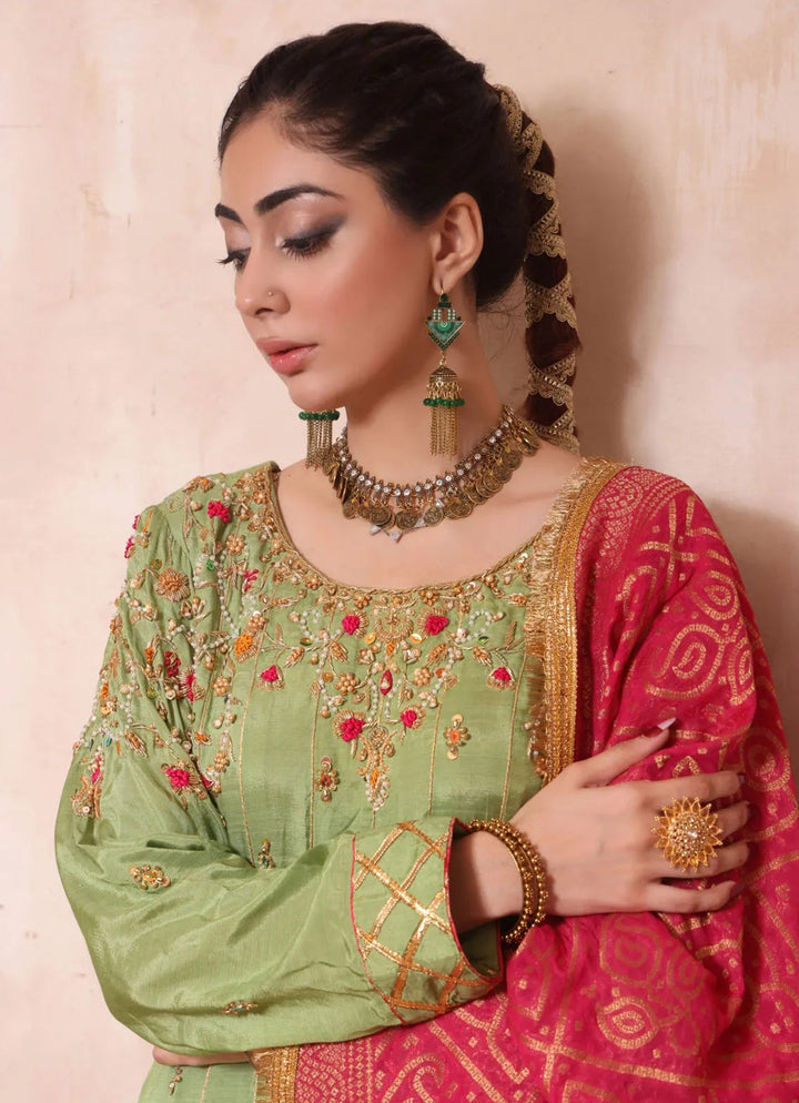 Zainab Hasan Pret Embriodered Raw Silk 3 Piece Heena ZHF-72-D