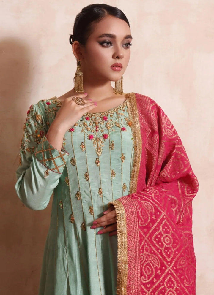 Zainab Hasan Pret Embriodered Raw Silk 3 Piece Jazmin ZHF-72-P