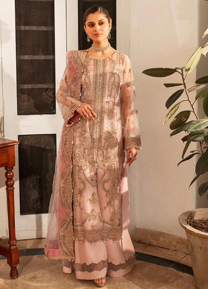 Zara By Shurooq Embroidered Organza Suits Unstitched 4 Piece SHQ23Z Uroosa - Premium Collection